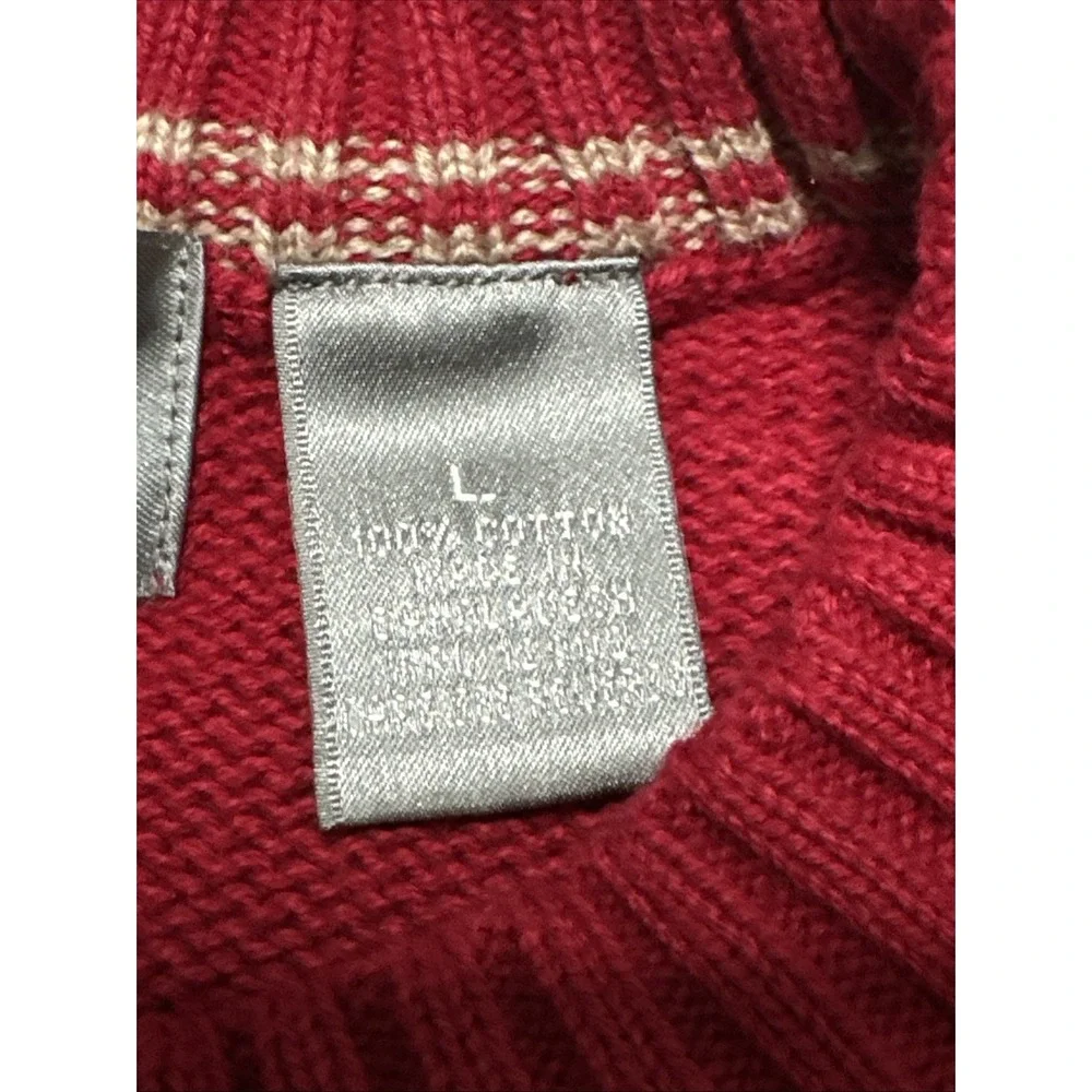 Oscar De La Renta Men's Large Red Plaid‎ Long Sleeve Pullover Sweater